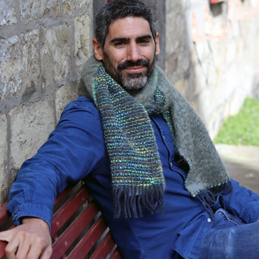 Heren sjaal van mohair wol, stijlvol en isolerend