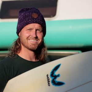 Handgemaakte paarse merino beanie voor dames en heren