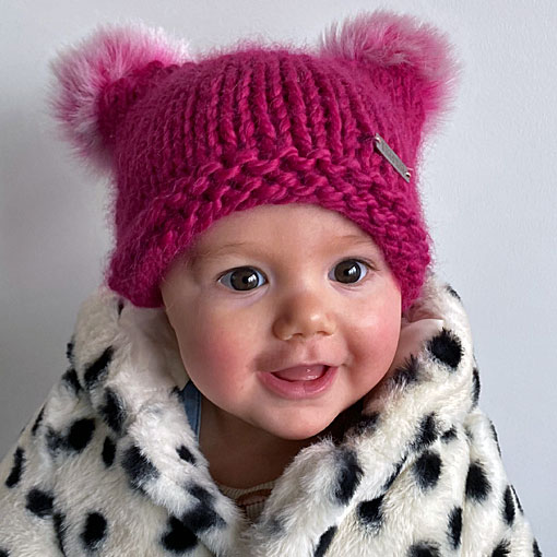 Baby Hat Alpaca Pink