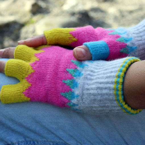 Merino Wollen Handschoenen Roze