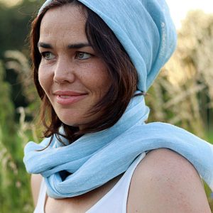 Linen Scarf Blue