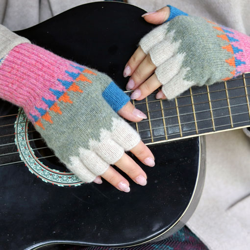 Merino Gloves Light grey