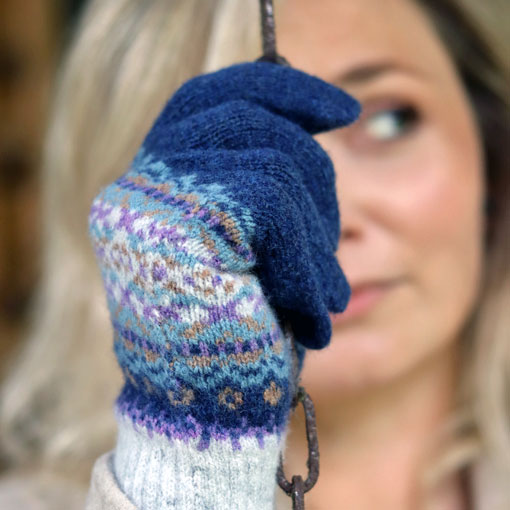 Merino Gloves Navy Eribé