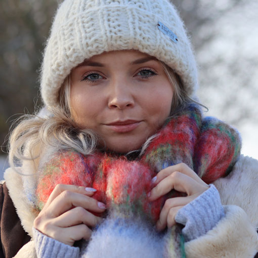 Mohair Plaid Scarf