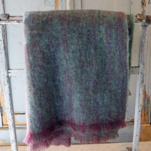 Mohair Throw Purple & Green