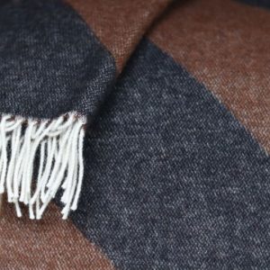 Premium merino wool throw blanket in brown