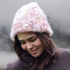 Soft and warm mohair beanie handcrafted for women