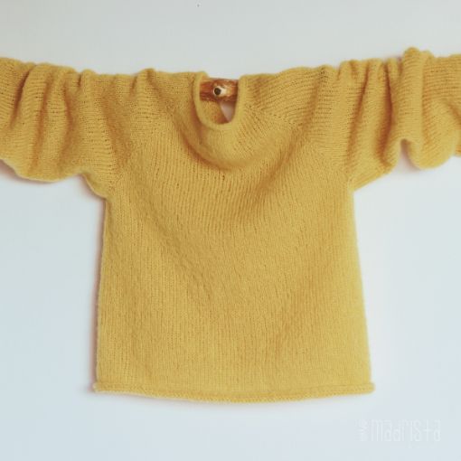 Mohair Trui Geel Handmade