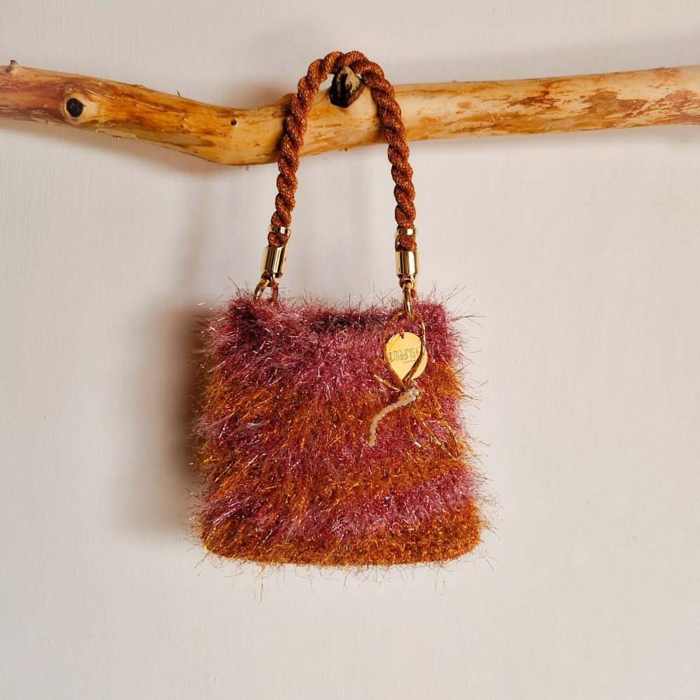 handmade clutch roze oranje gehaakt