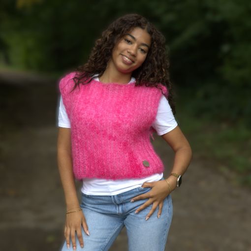 Mohair Wollen Spencer Roze