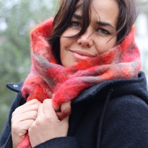 Mohair Scarf Red
