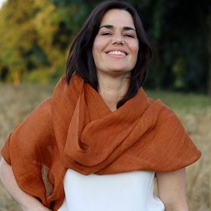 Soft cotton scarf handwoven by artisans, comfortable and airy